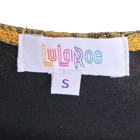 LuLaRoe Sarah Cardigan Small Floral Golden Mustard Jacquard Longline Duster - Picture 8 of 9